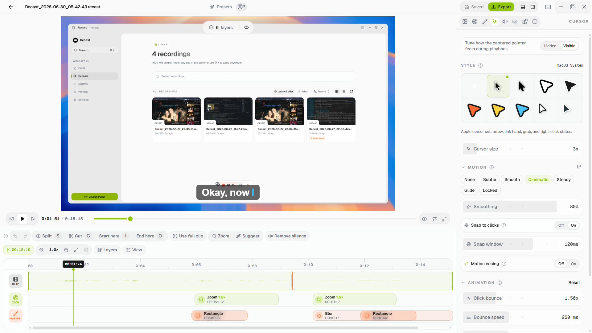 Recast editor